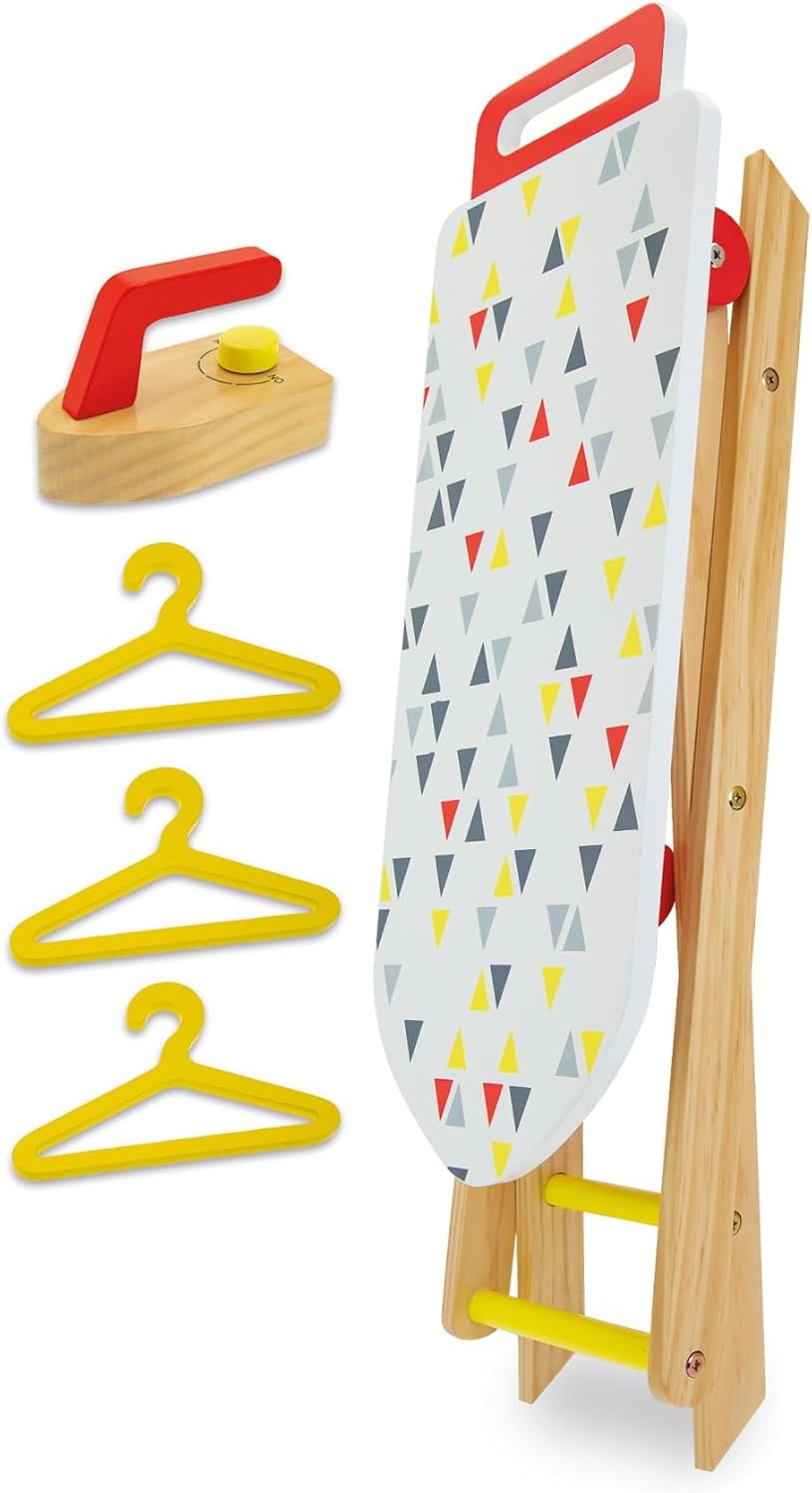 TEOREMA 40653 Bügelbrett aus Holz mit Zubehör, Höhe 55 cm