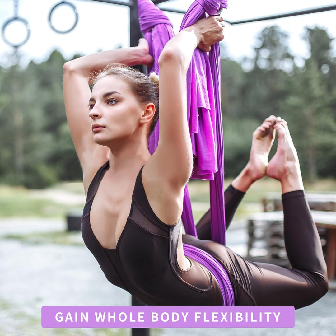 Natudeco Aerial Yoga Hängematte Yoga Training Schaukel Set Yoga Sling Inversionswerkzeug Aerial Flie