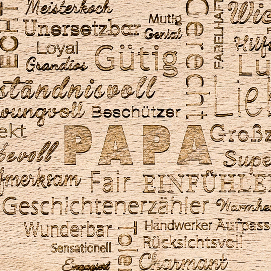 Spruchreif · 2er Set Frühstücksbrettchen Mama und Papa · Brotzeitbrett mit Gravur · Geschenke für El