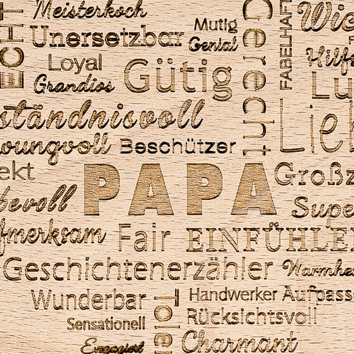 Spruchreif · 2er Set Frühstücksbrettchen Mama und Papa · Brotzeitbrett mit Gravur · Geschenke für El