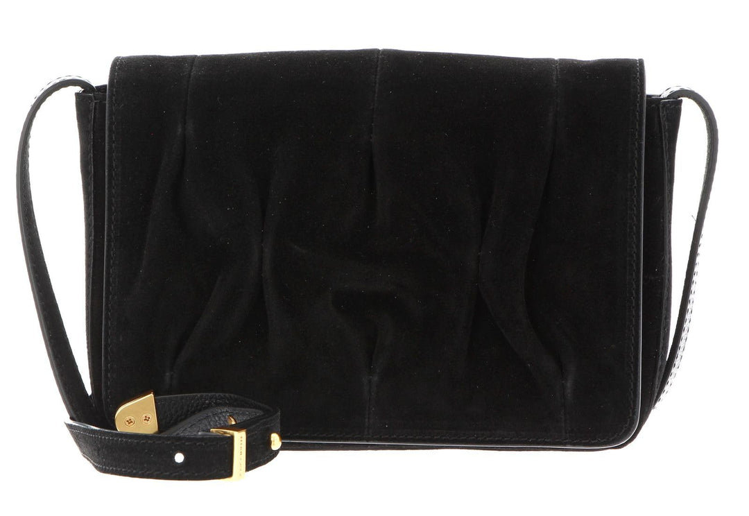 Coccinelle Leder Umhängetasche Abendtasche Marquise Goodie Suede Crossbody Bag Noir, Noir