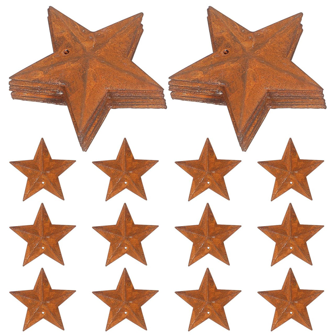 Amosfun 30 StüCk Metallsterne Zum Basteln Rostige FüNfzackige Sterne 1.77 Zoll HäNgend Weihnachtsdek