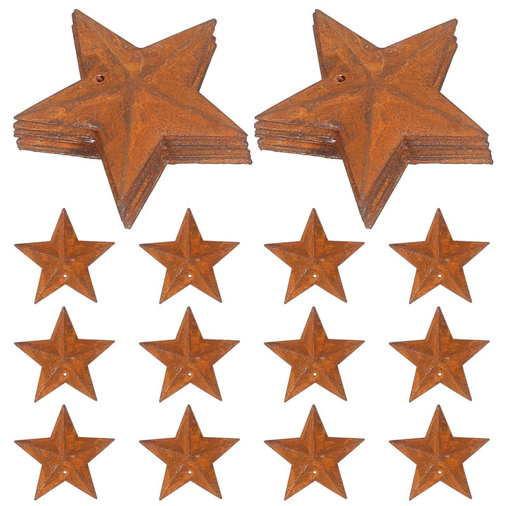 Amosfun 30 StüCk Metallsterne Zum Basteln Rostige FüNfzackige Sterne 1.77 Zoll HäNgend Weihnachtsdek