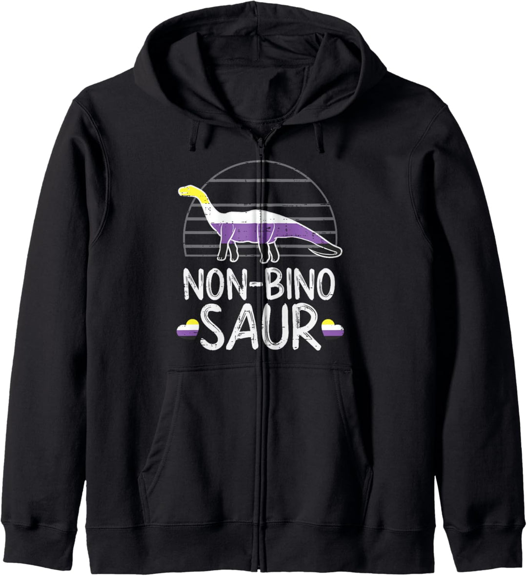Non Bino Saur Dinosaur LGBTQ Non-Binary Flag Genderqueer Kapuzenjacke