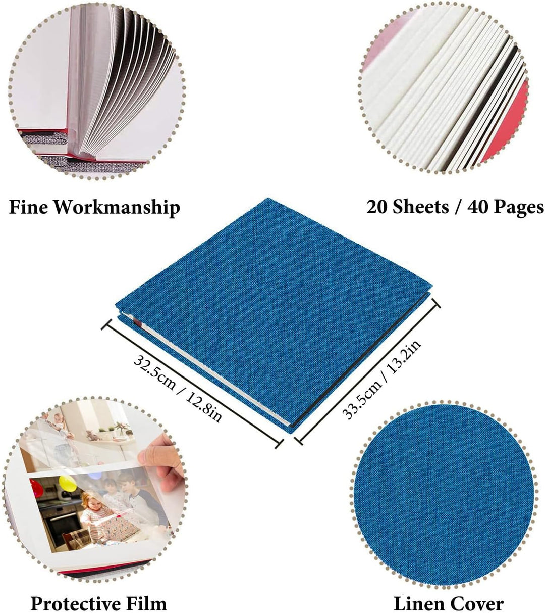 AIOR Selbstklebende 10x15 Fotoalbum Einkleben und zum Selbstgestalten Gross Leinen Fotoalben mit 40