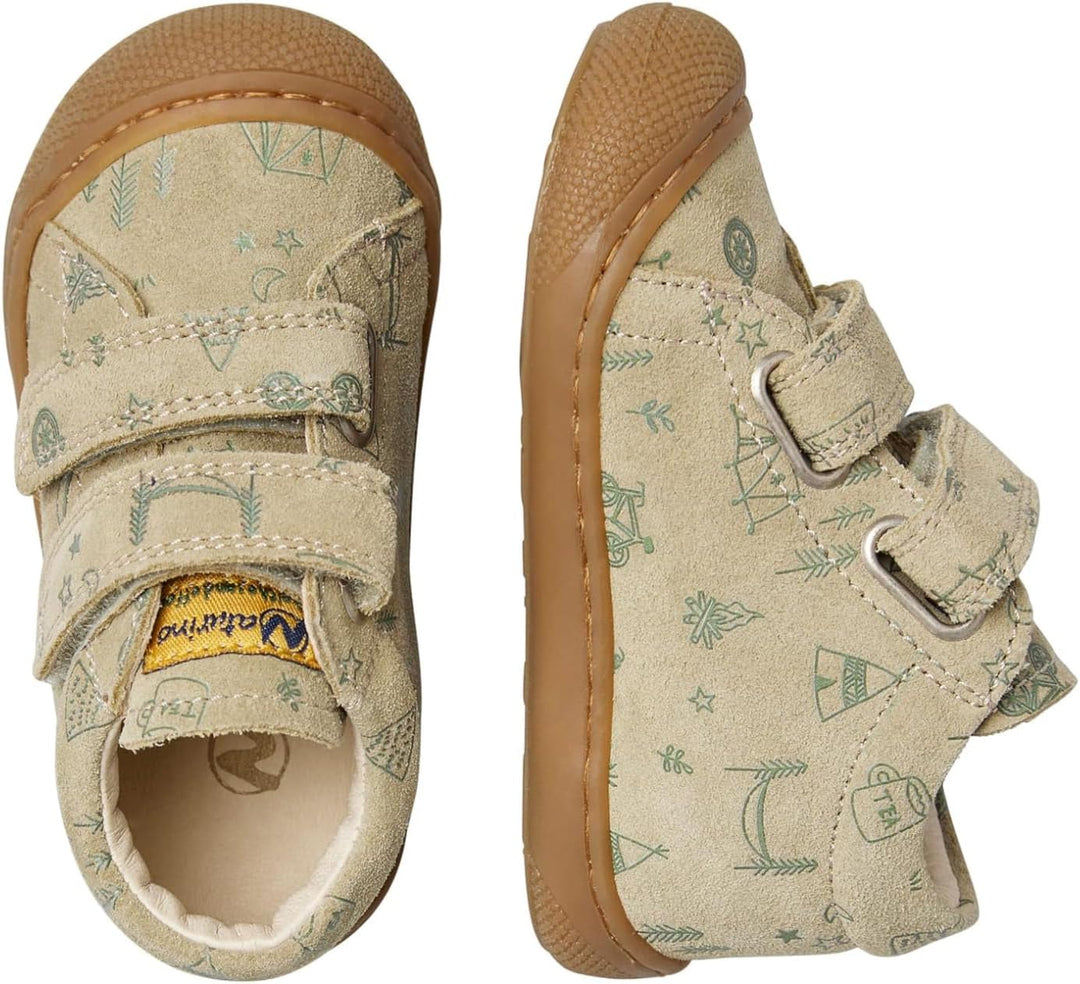 Naturino Lauflernschuhe aus Nappaleder 17 EU Beige Grau Grun, 17 EU Beige Grau Grun