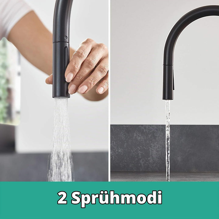 hansgrohe Küchenarmatur Talis M54 (Wasserhahn Küche, 360° schwenkbar, ausziehbare Brause mit 2 Strah