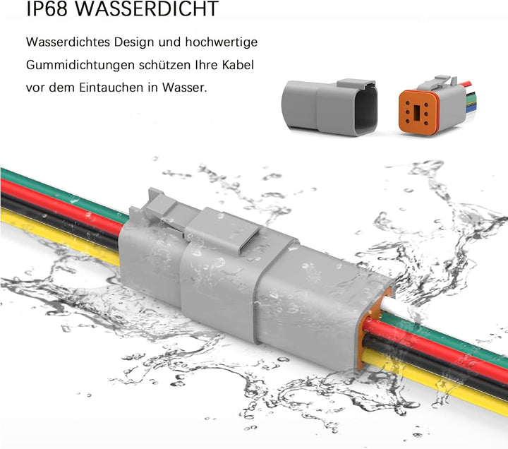 DT Stecker Connectors,Deutscher Stecker KFZ 6 Polig,Steckverbinder Wasserdichter,DT Serie Kabelsteck