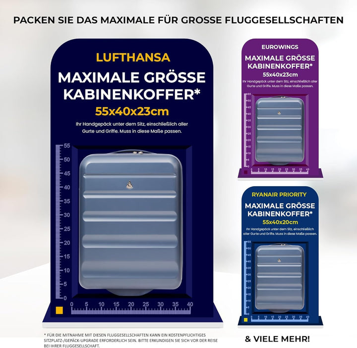 Aerolite Erweiterbar 55x40x20cm auf 55x40x23 cm Lufthansa Eurowings Ryanair Wizz Air Priorität und m