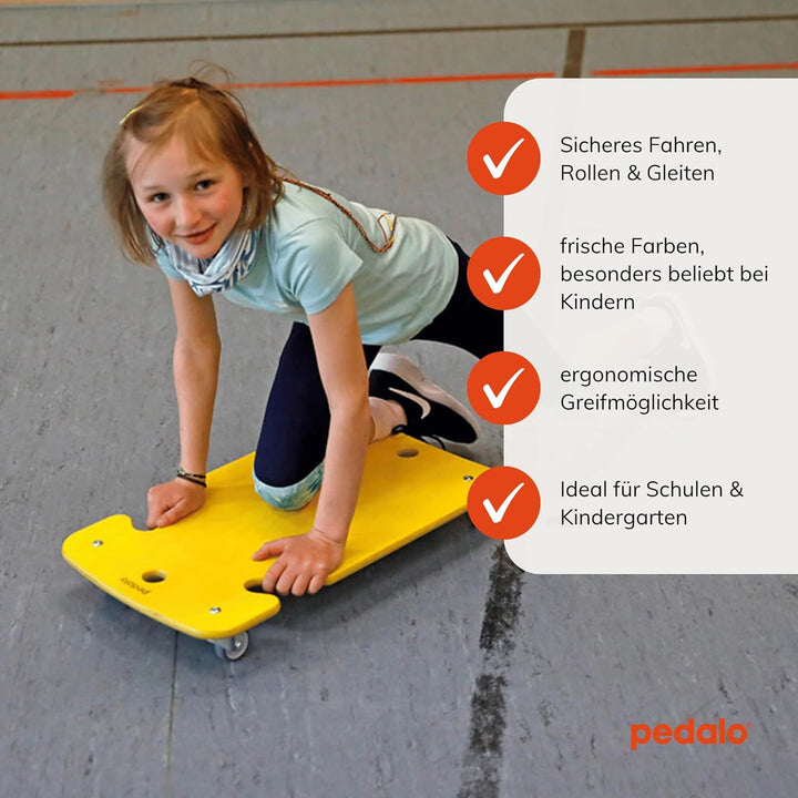 pedalo Rollbrett Safety I Holz-Rollbrett I Gleit-Rollbrett I Sport-Rollbrett I Kinder-Rollbrett (bla