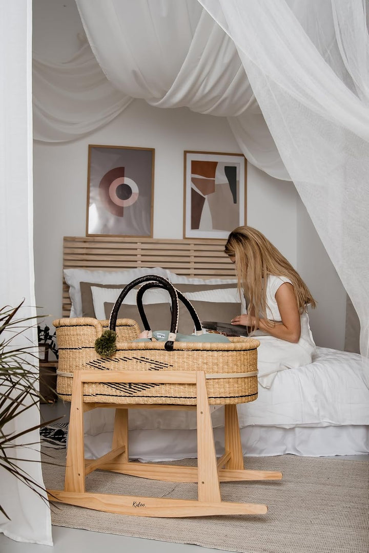 Wooden Rocking Moses Basket Stand, Universal Size