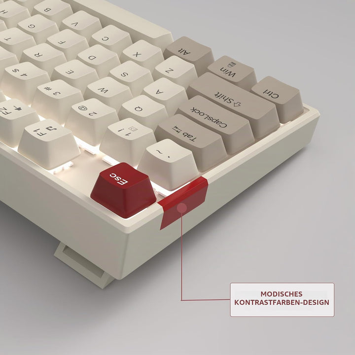 MageGee 75 % mechanische Gaming-Tastatur mit roten Schaltern, LED-blau beleuchtete Tastatur, 87 Tast