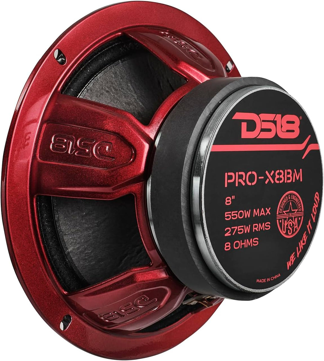 DS18 PRO-X8BM Auto-Mitteltöner, 20,3 cm, 600 W, 8 Ohm, Bass-Lautsprecher 8 Ohm 20,3 cm, 8 Ohm 20,3 c