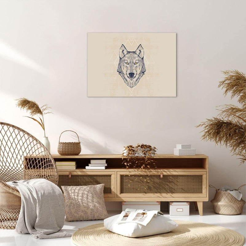 Bilder auf Leinwand Husky Hund Portrait Plakat Leinwandbild 70x50cm Wandbilder Dekoration Wohnzimmer