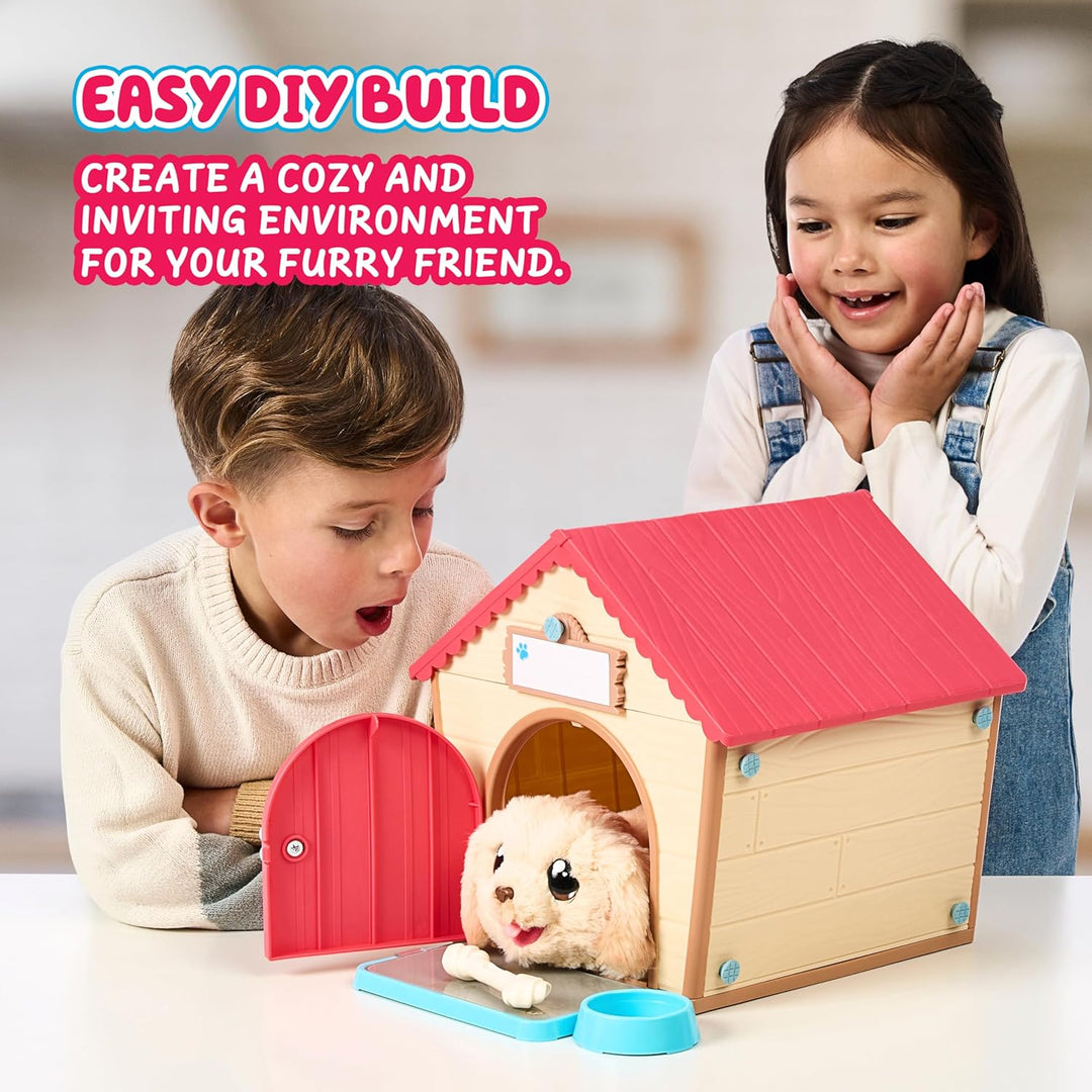 Little Live Pets – My Puppy's Home: interaktiver Hund mit DIY-Hundehütte zum Selbstaufbauen und span