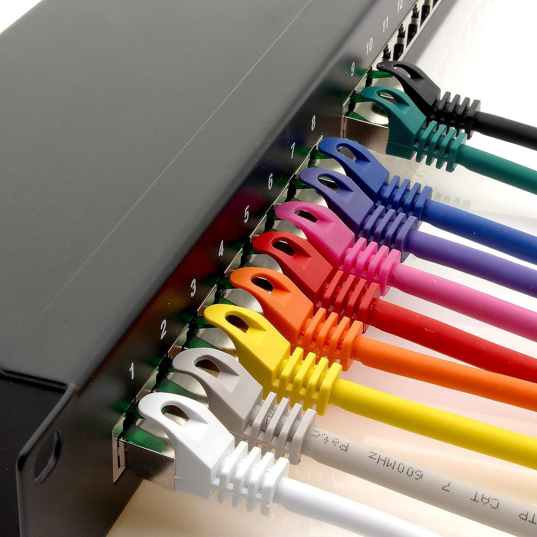 Cat7 Netzwerkkabel 5m - 10-Farben - 10 Stück - Cat 7 Ethernetkabel Lankabel Lan 10Gbits Patchkabel R