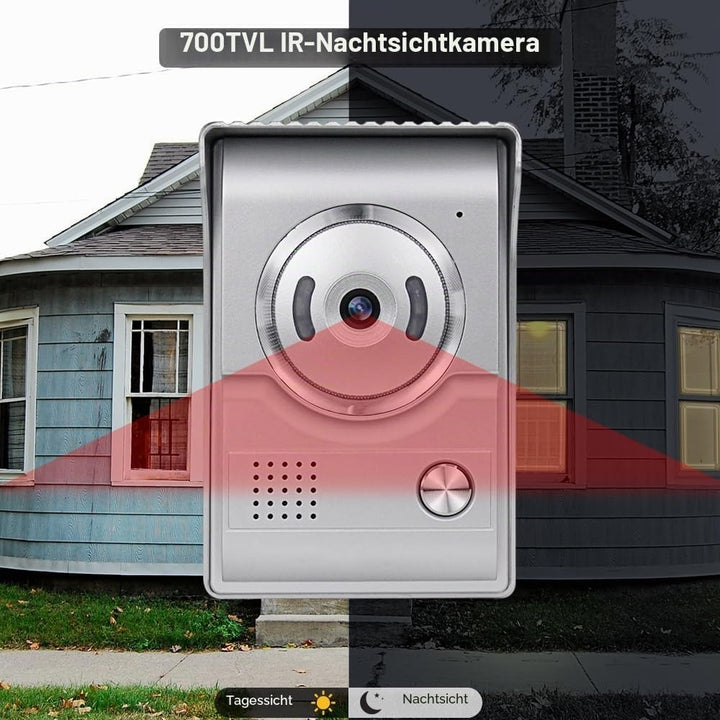 QttyElok 7-Zoll Farbe Verdrahtete Video Tür Telefon Gegensprechanlage Türklingel System für Home 700