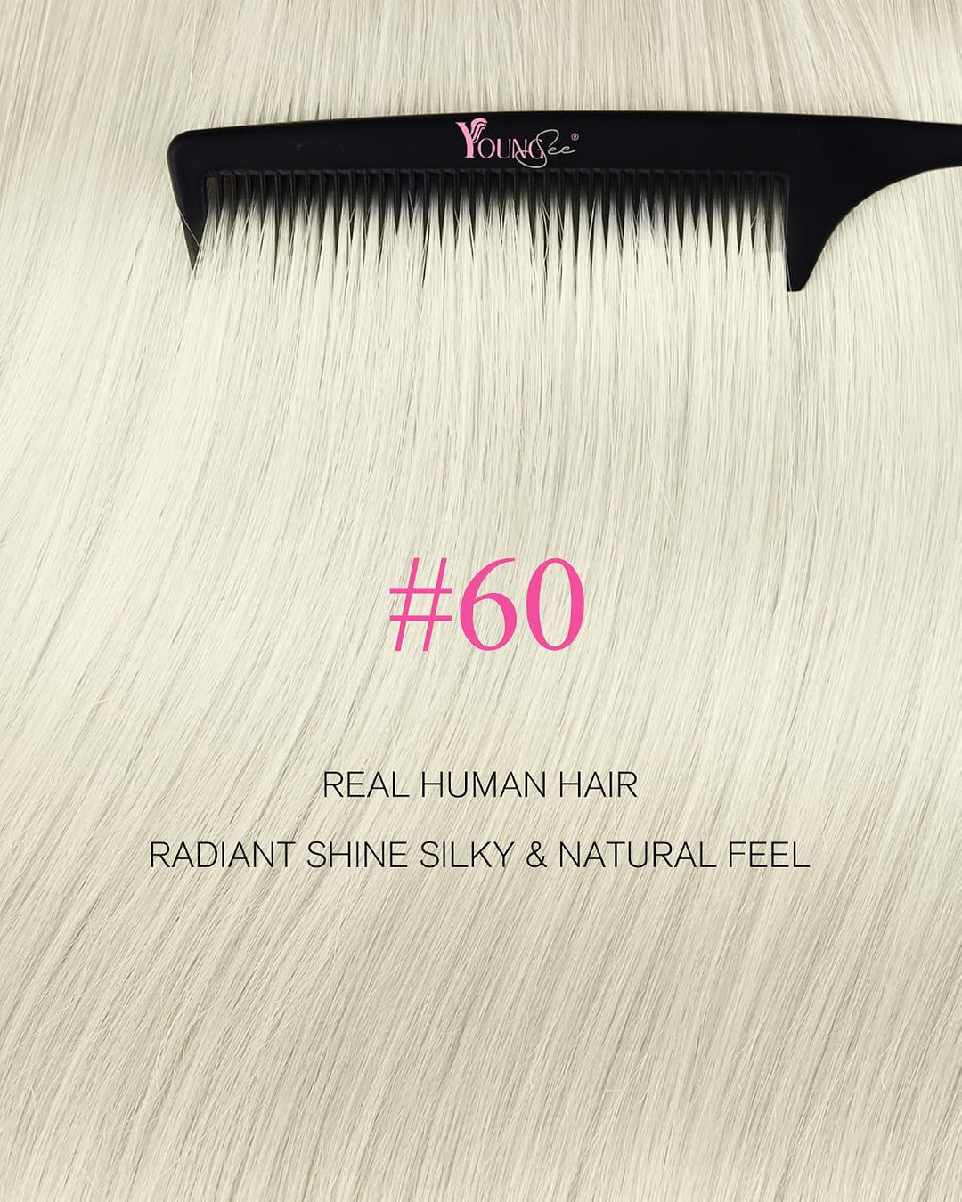 YoungSee Tape in Extensions Platinblond Tape Extensions Echthaar Blond 60cm Tape Echthaar Extensions