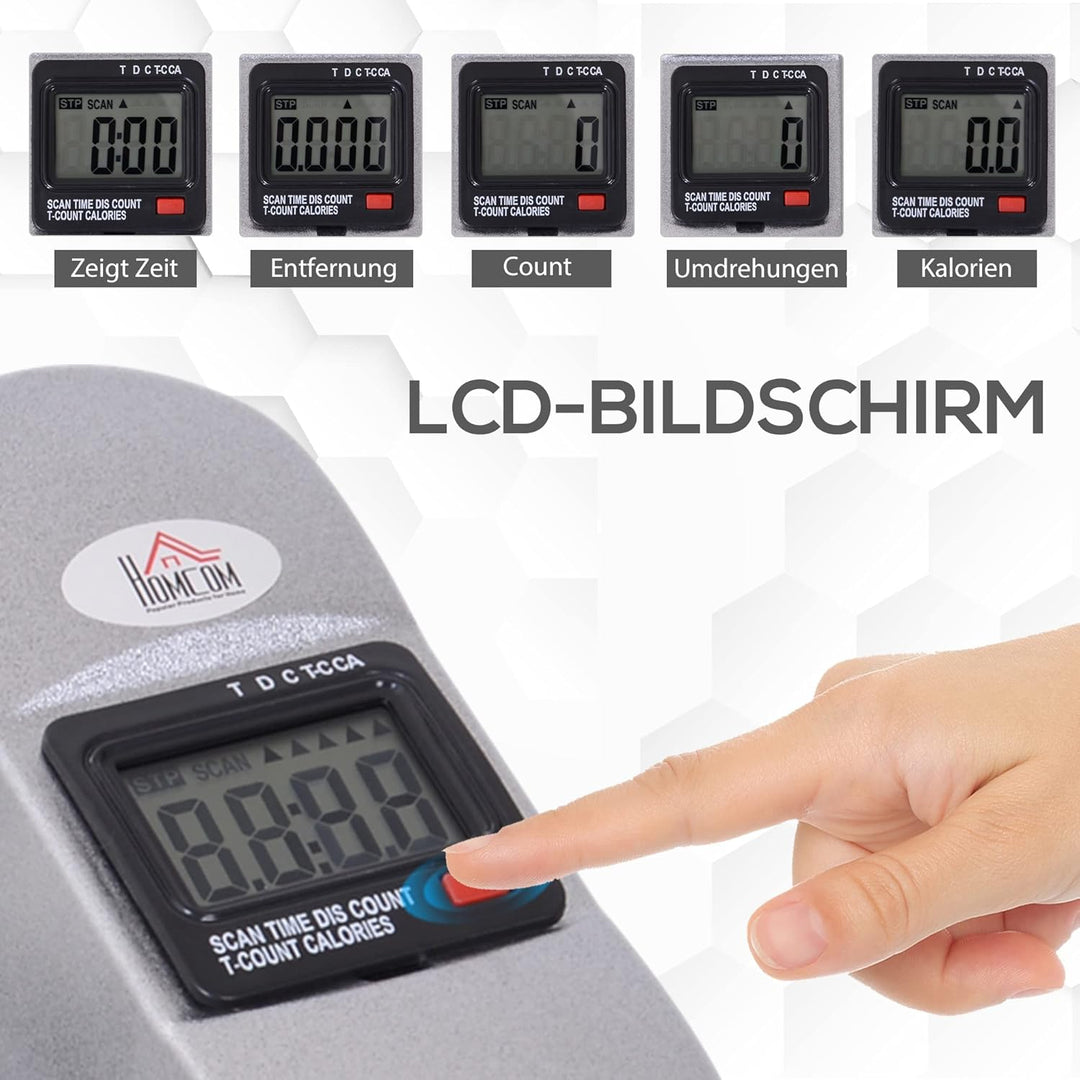 HOMCOM Mini Heimtrainer Arm-und Beintrainer Pedaltrainer für Senioren mit LCD-Display verstellbarer