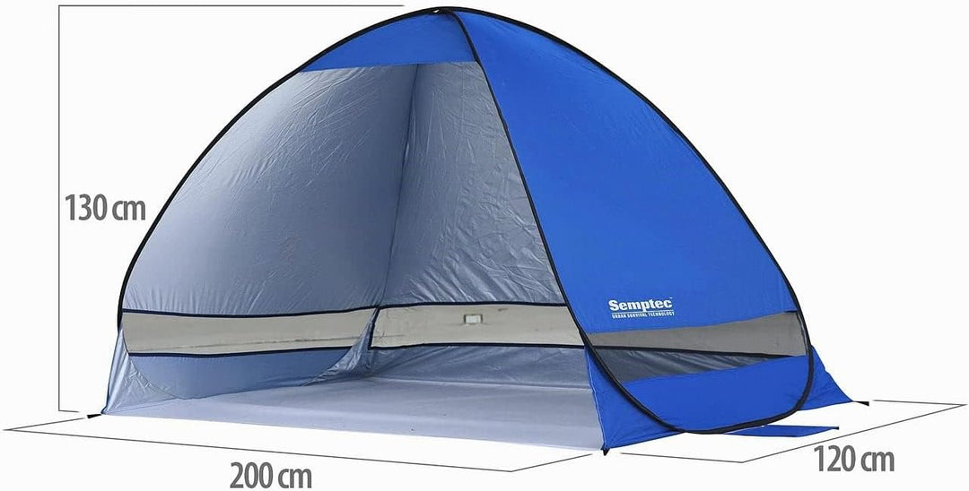 Semptec Urban Survival Technology Pop Up Zelt: Pop-up-Strandzelt für 2 Personen, Belüftung, 200 x 12