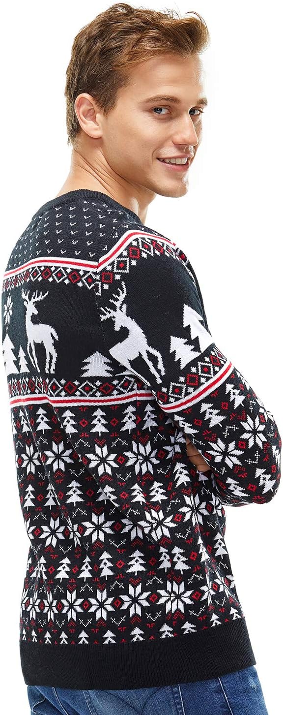 U LOOK UGLY TODAY Hässlicher Weihnachtspullover Herren Unisex Lustig Ugly Christmas Sweater Chunky G