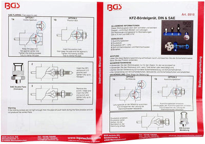 BGS 8918 | Werkstattwageneinlage 1/6: Bördelgerät | SAE und DIN 4,75 mm (3/16"), SAE und DIN 4,75 mm