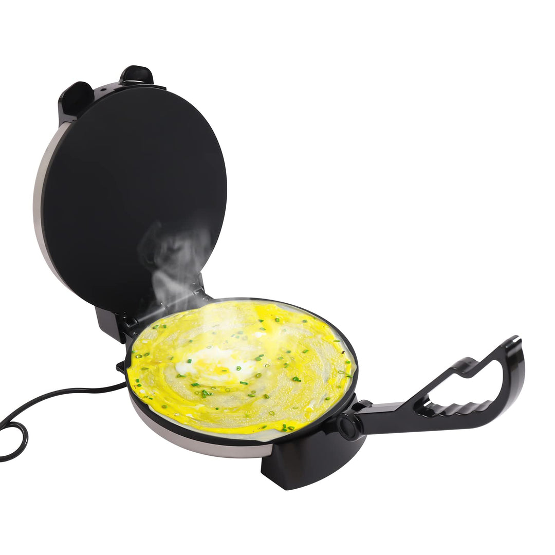 Chapati Maker, 220V Tortilla Presse 32 cm, Antihaftbeschichtung, Roti Maker mit Temperaturregelung,