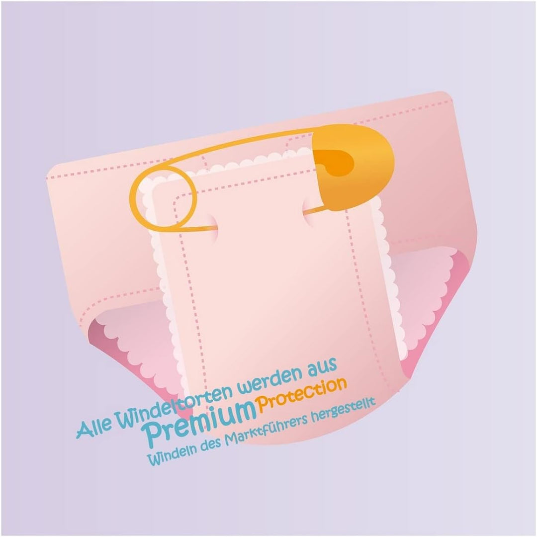 Windeltorte ALLES JUTE | zur Geburt (3-stöckig, plum)
