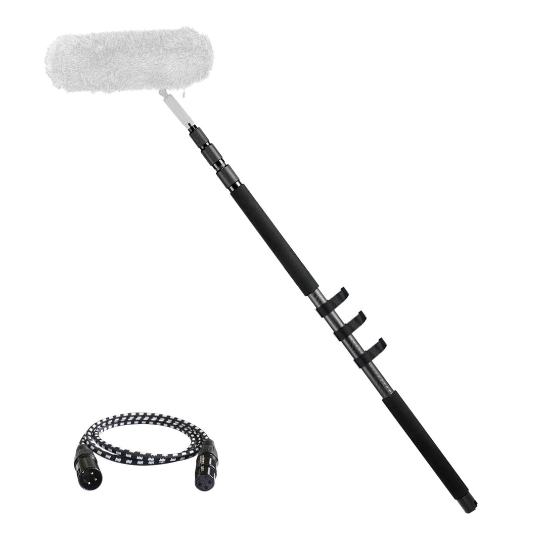 RAUBAY Mikrofon-Galgenarm, 3-teilig, ausziehbar, Handmikrofon-Galgenstange mit 1/4"- und 3/8"-Schrau