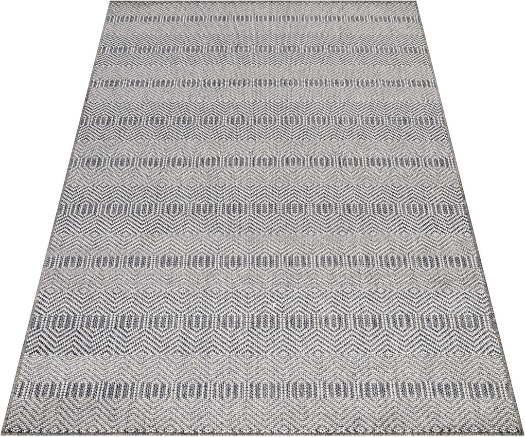 In &amp; Outdoor Teppich Boho Design Wetterfest für Terrasse Balkon Küche oder Wohnzimmer Teppich, Farbe