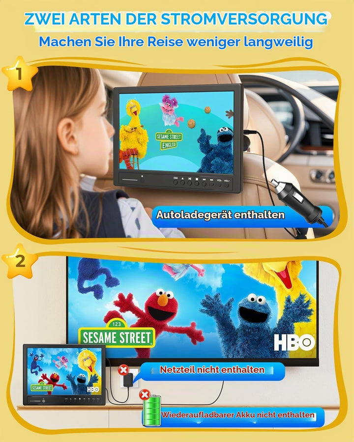 Arafuna 12,5 Zoll DVD Player Auto,1080p Auto Fernseher, DVD Player Auto Kinder Supporte l&