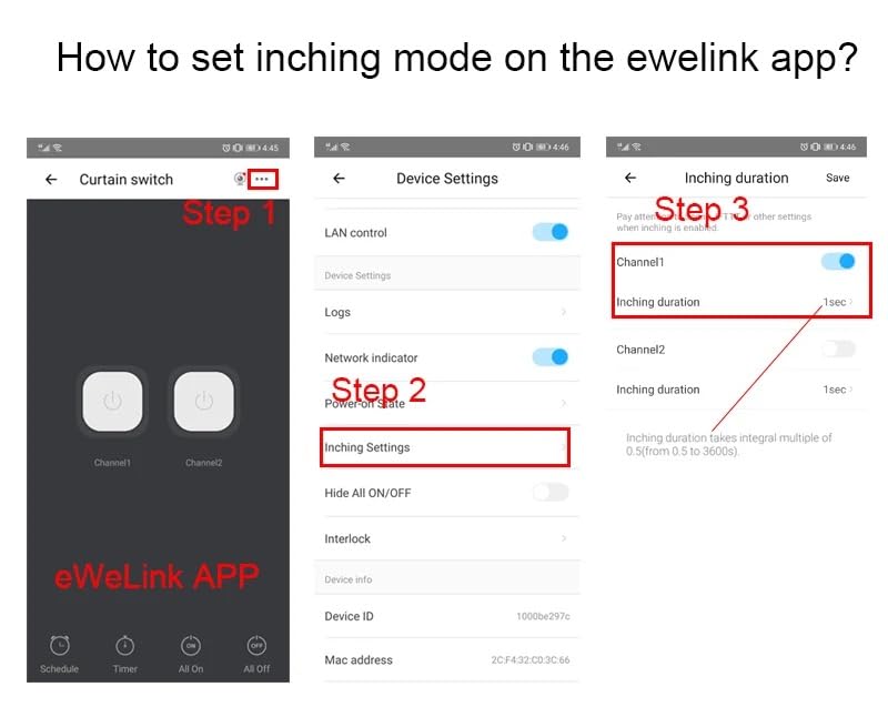 MHCOZY 2 Kanal WiFi RF Wireless Switch Relais, Inching Selbstsperrender Interlock Modus, Ewelink App