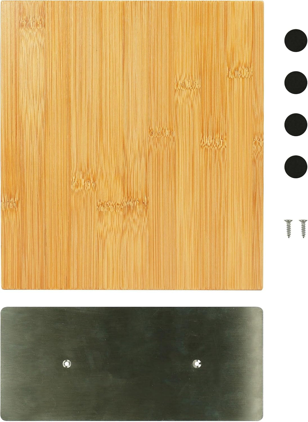 Relaxdays Messerblock magnetisch, doppelseitig, Bambus & Edelstahl, HxBxT: 23 x 25 x 10 cm, Messerha