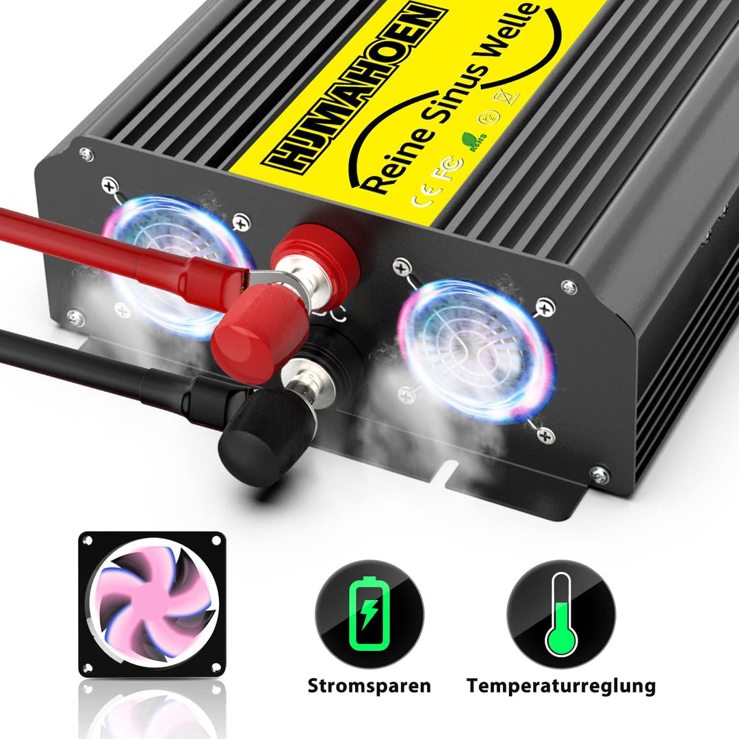 1500W/3000W Reiner Sinus Wechselrichter 12V auf 230V Reine Sinuswelle Spannungswandler, für Wohnmobi