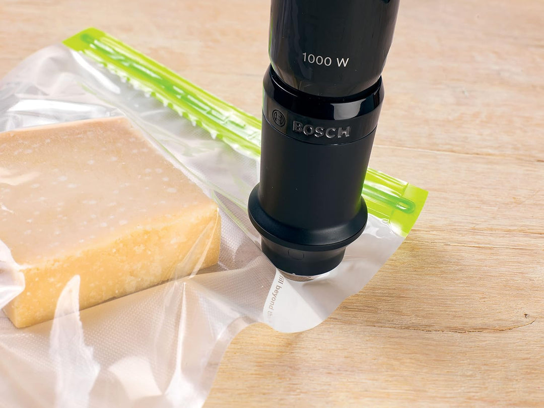 Bosch Vakuum-Frischhaltebeutel Set MSZV0FB1, 10 Stück je 1,2l, Zubehör für Bosch Stabmixer Vakuum-Pu