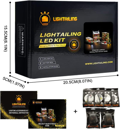 LIGHTAILING Licht-Set Für Lego- 10308 Weihnachtlich-geschmückte-Hauptstrasse - Led-Beleuchtungsset K