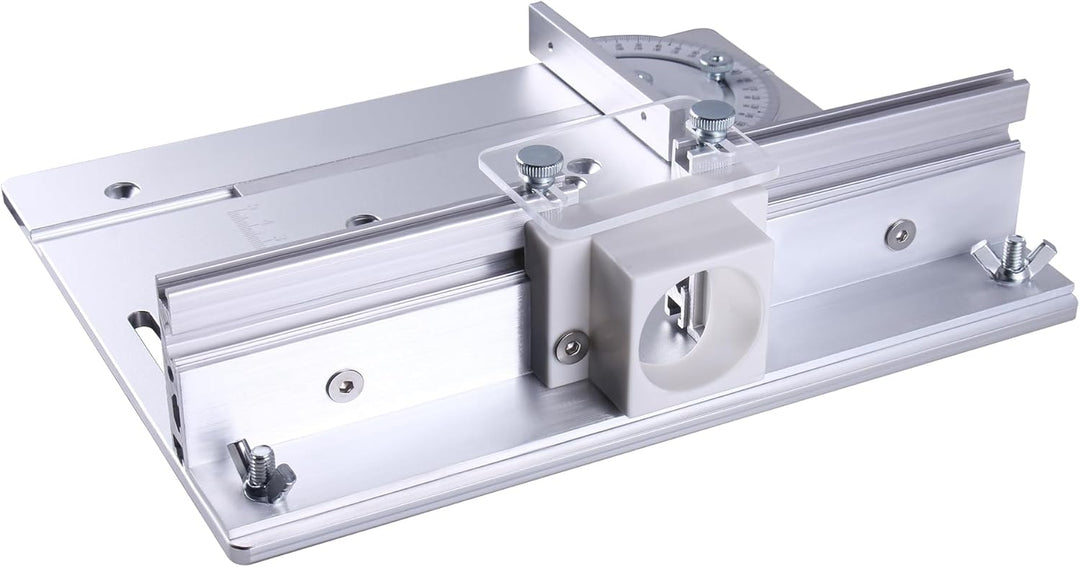 Set mit 3 Frästisch Einlegeplatten, Aluminium Frästisch für Oberfräse mit Halterung Fasenmoment, Tis