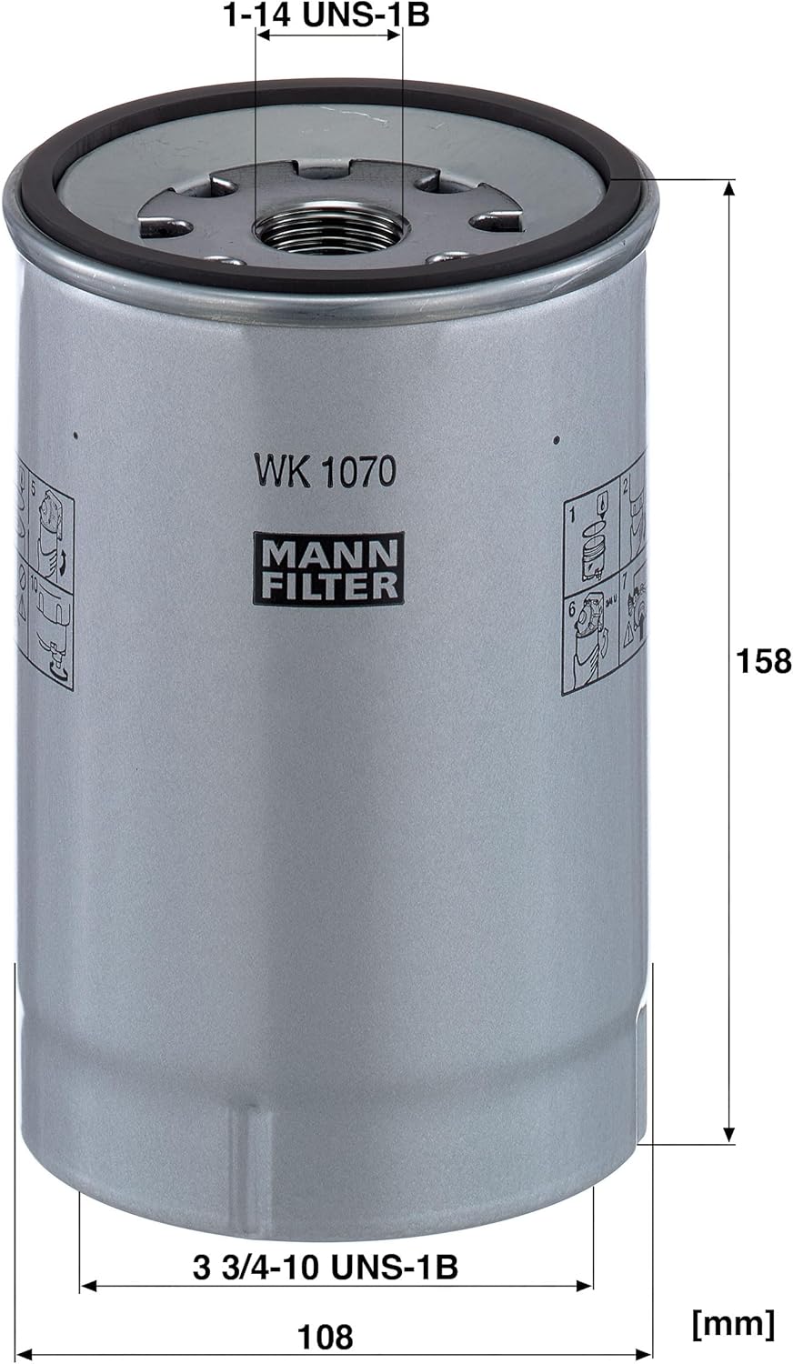 MANN-FILTER WK 1070 x Kraftstofffilter Satz mit Dichtung / Dichtungssatz Kraftstofffilter – Für Nutz