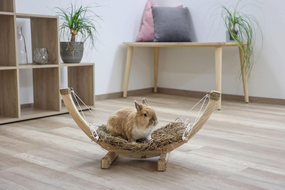 Kerbl Hängematte Siesta (Liegematte für Kleintiere/Nagetiere, besteht aus getrocknetem Gras, ohne Dr