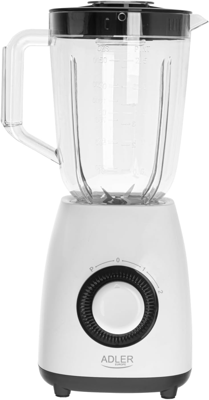 ADLER Praktischer Kunststoff-Mixer, 1000 W, 1,5 l Behälter, Impulsfunktion