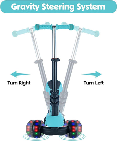 Scooter für Kinder| Tretroller mit Abnehmbarem Sitz 3-in-1 Höhenverstellbarer Kinderroller mit Leich