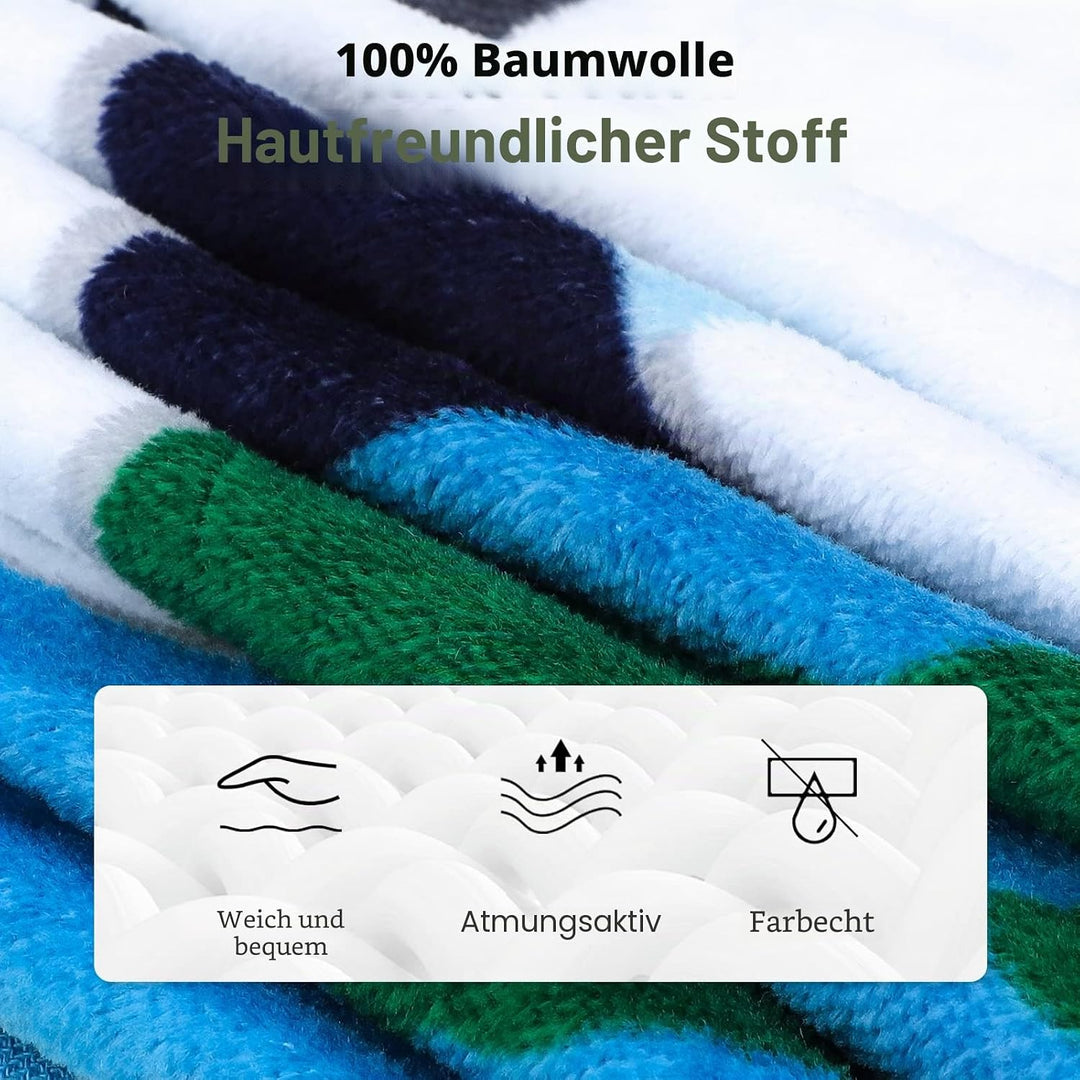 Badeponcho Kinder 100% Baumwolle Kinderhandtuch Poncho Kinder Badetuch Handtuch mit Kapuze Strandtüc