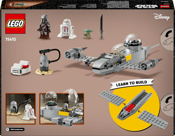 LEGO Star Wars 75410 Mandos und Grogus N-1 Starfighter Spielzeug mit The Mandalorian, Grogu & R5-D4