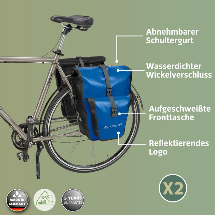 VAUDE Aqua Back Plus - Fahrradtasche - 2 Hinterradtaschen (2x24L) - wasserdicht - Made in Germany Bl