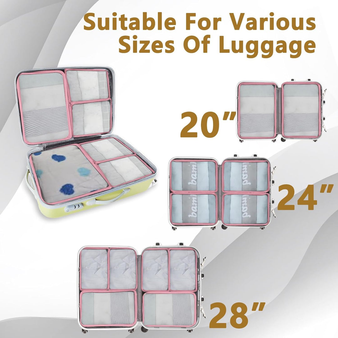 Grosse Koffer Organizer Set 12-teilig, Wasserdichte Packwürfel, Travel Organizer zum Gepäckpacken, F