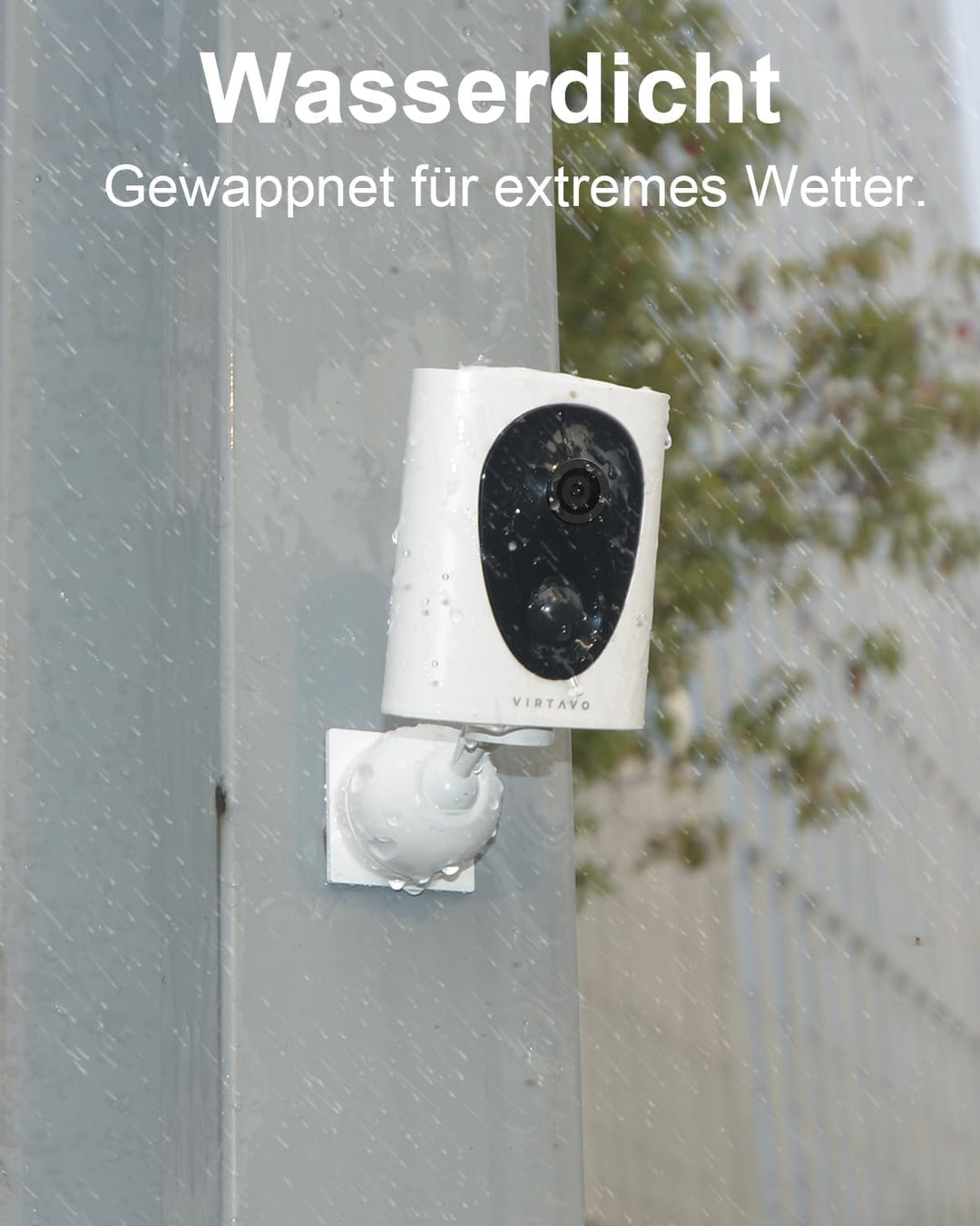 VIRTAVO 2K Überwachungskamera Aussen Akku, WLAN, Starlight-Nachtsicht, 2Stk | Kabellos, PIR-Bewegung