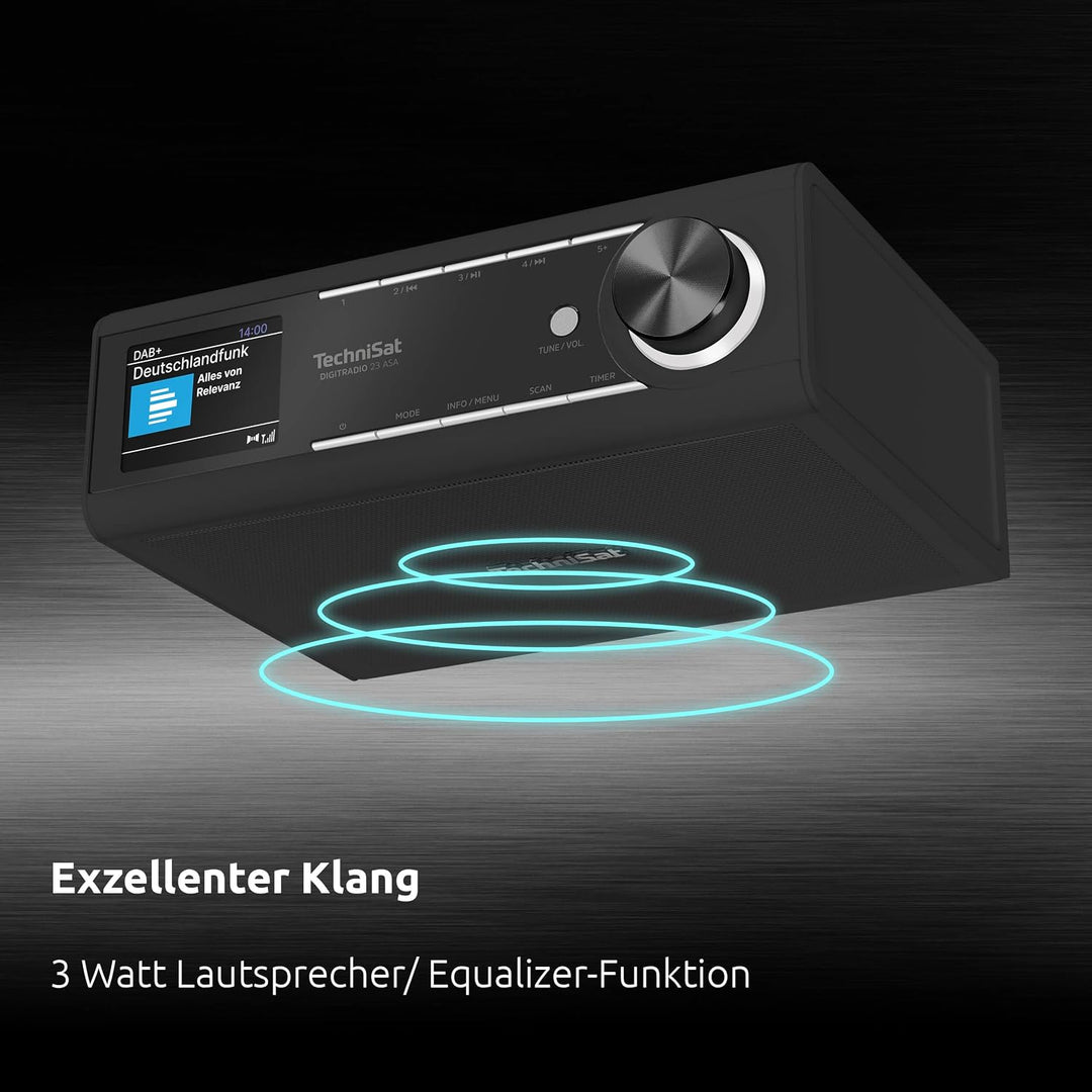 TechniSat DIGITRADIO 23 ASA – Küchen Unterbauradio mit ASA DAB+ &amp; Farbdisplay Schwarz, DAB+ &amp; Farbdi