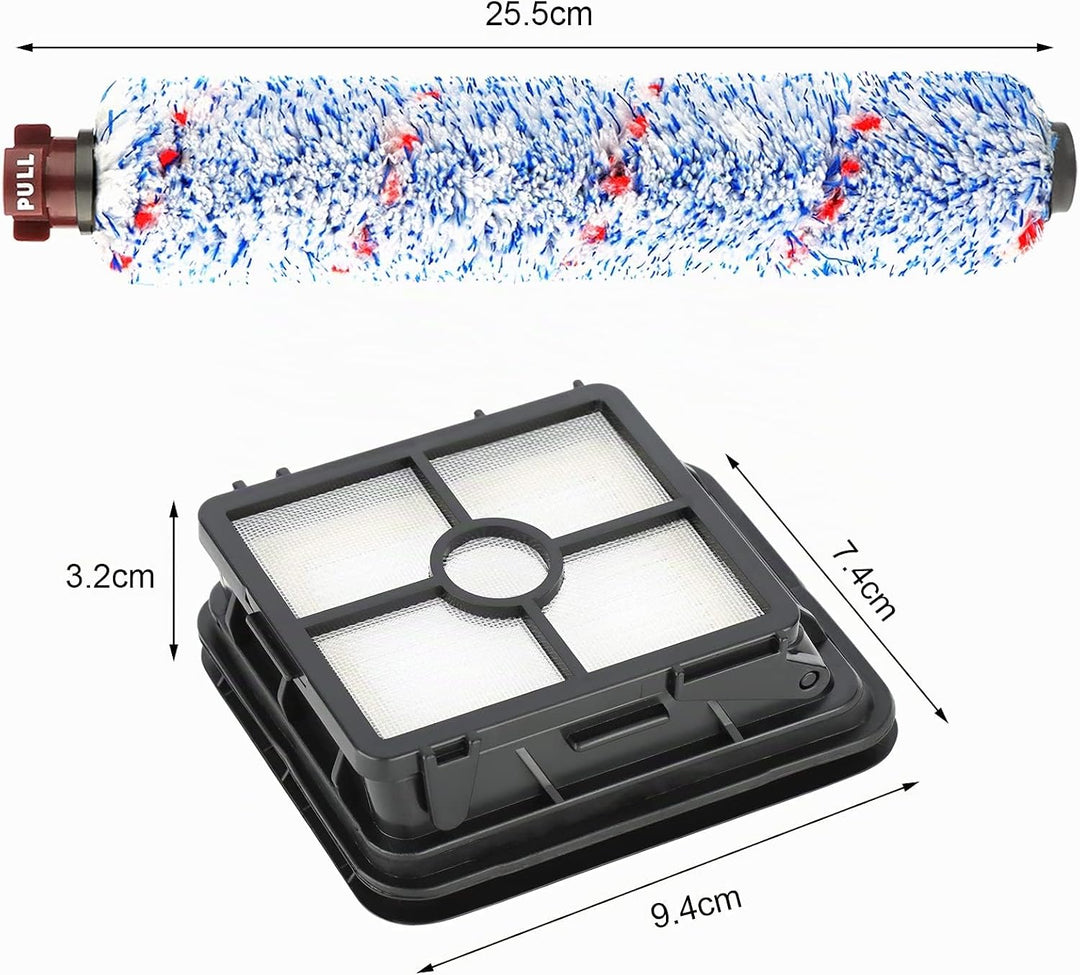 AINUO 2 Stück Filter und 2 Stück Bürstenrolle für BISSELL 17132 Crosswave 3-in-1 Nass- &amp; Trockensaug