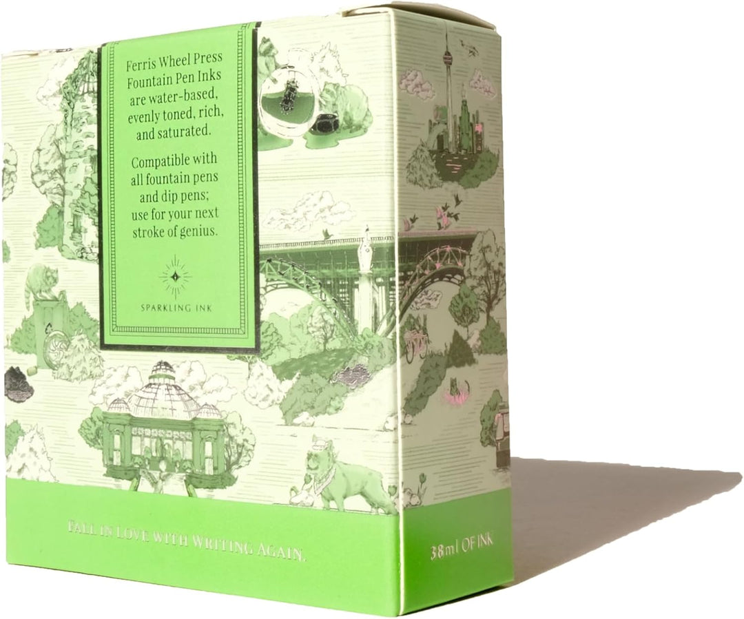 Ferris Wheel Press Ink, Everyday Ink Collection, Down the Don Valley, Leaf Green with Green Shimmer,