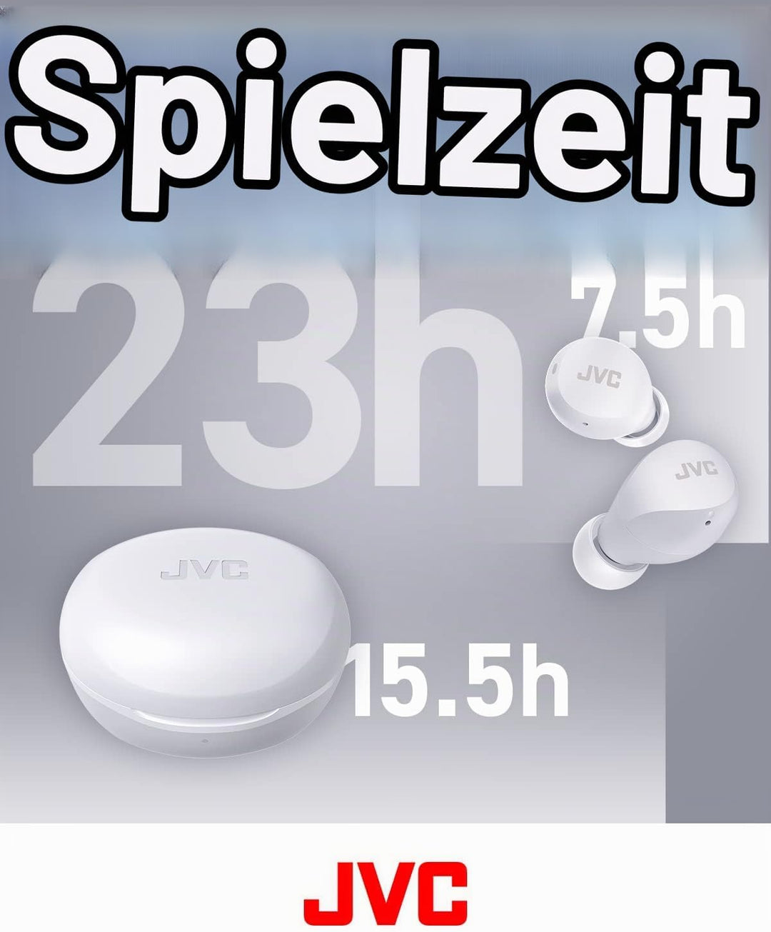 JVC HA-Z66T-W Gumy Mini Wireless Earbuds, klein, Ultraleicht, 3 Sound Modi (Bass/Clear/Normal), Wass